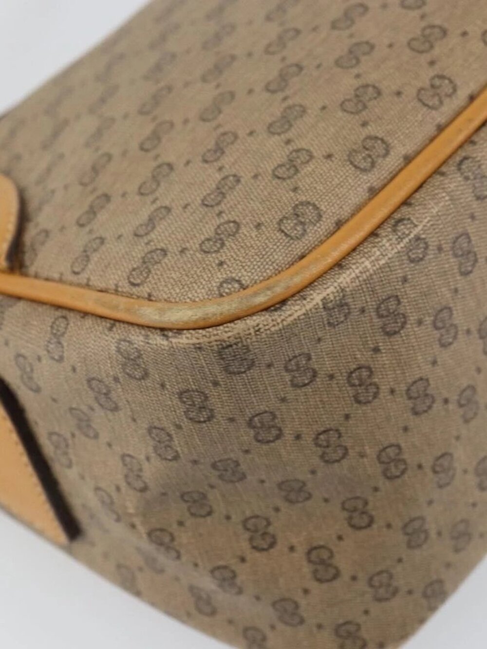 GUCCI Micro GG Supreme Shoulder Bag PVC Beige Gold Auth BA9394 - Picture 14 of 16